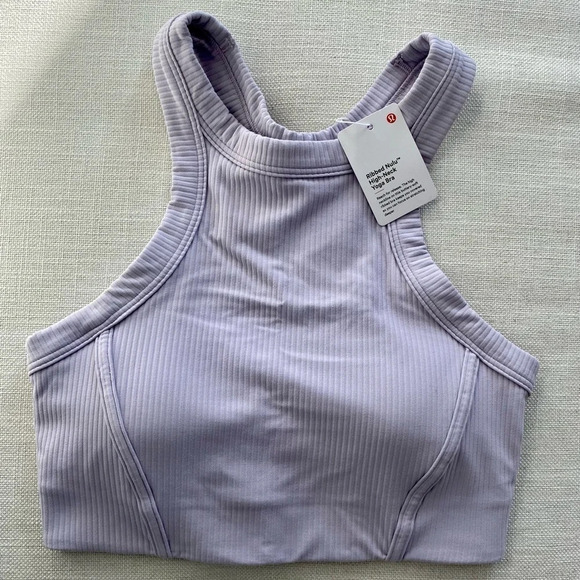 NWT Ribbed nulu  high neck bra - faint lavender - Picture 5 of 9